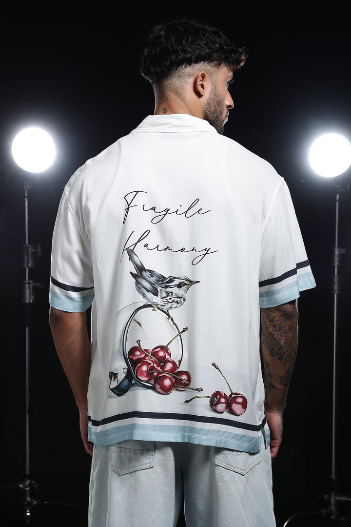Fragile Bird: White Oversized Tshirt