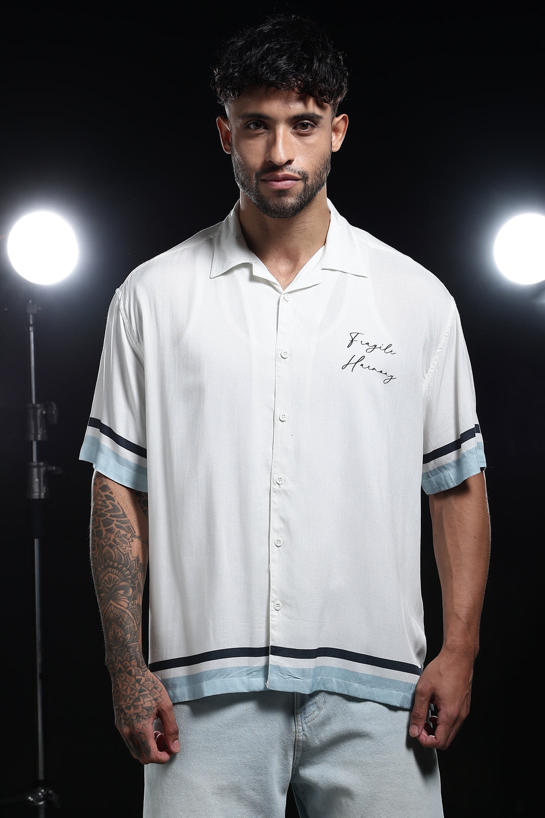 Fragile Bird: White Oversized Tshirt