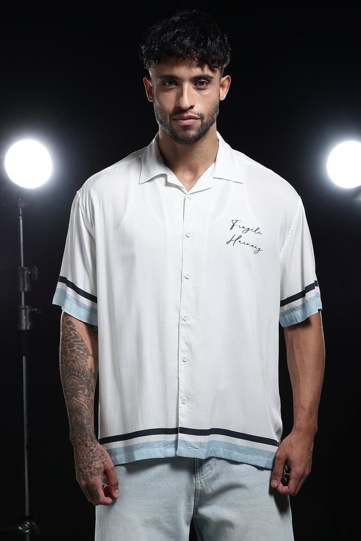 Fragile Bird: White Oversized Tshirt