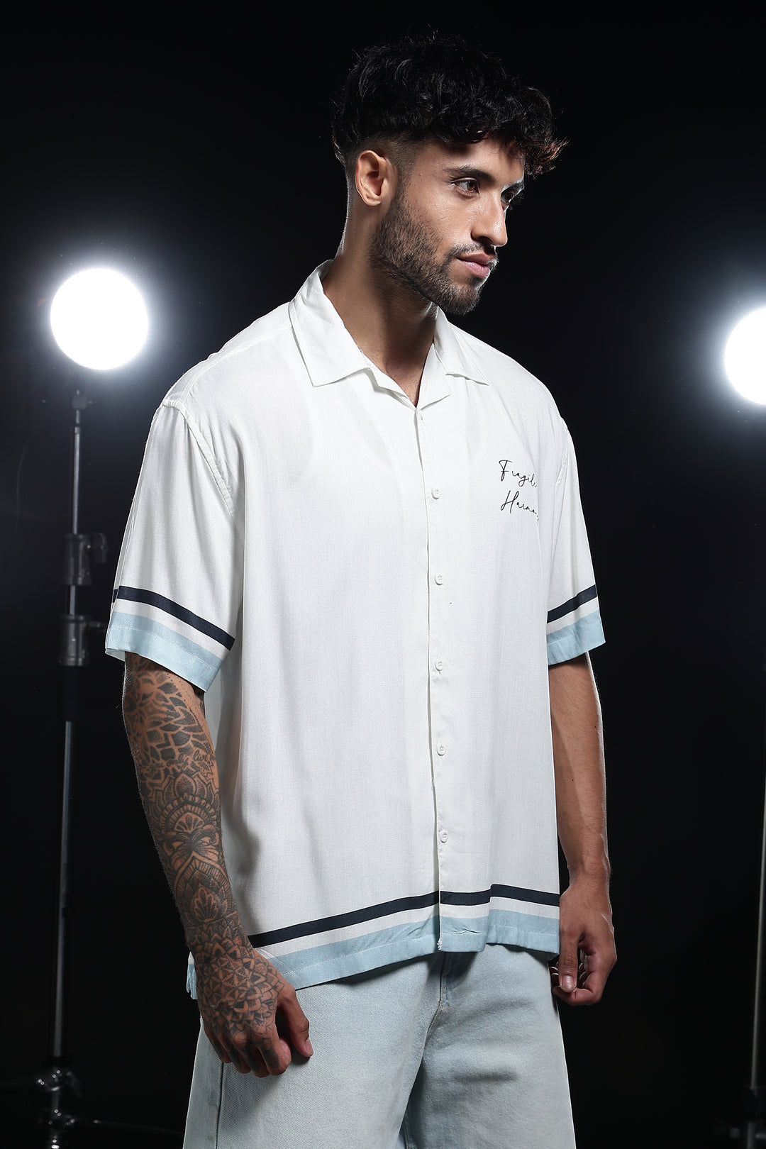 Fragile Bird: White Oversized Tshirt