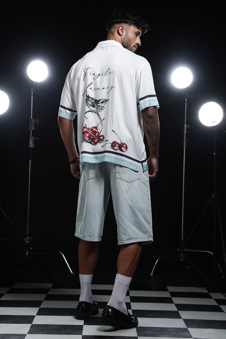 Fragile Bird: White Oversized Tshirt