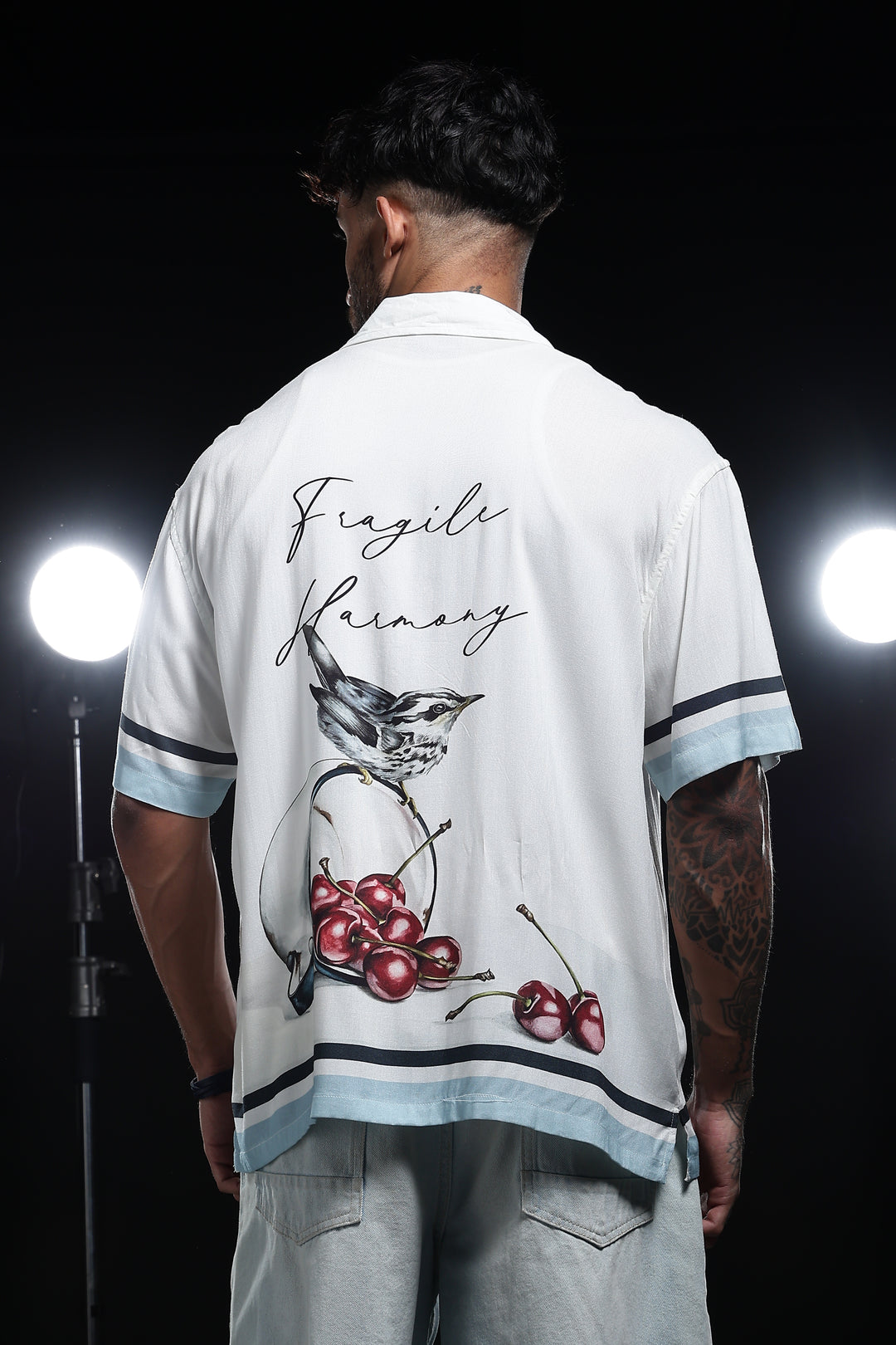 Fragile Bird: White Oversized Tshirt