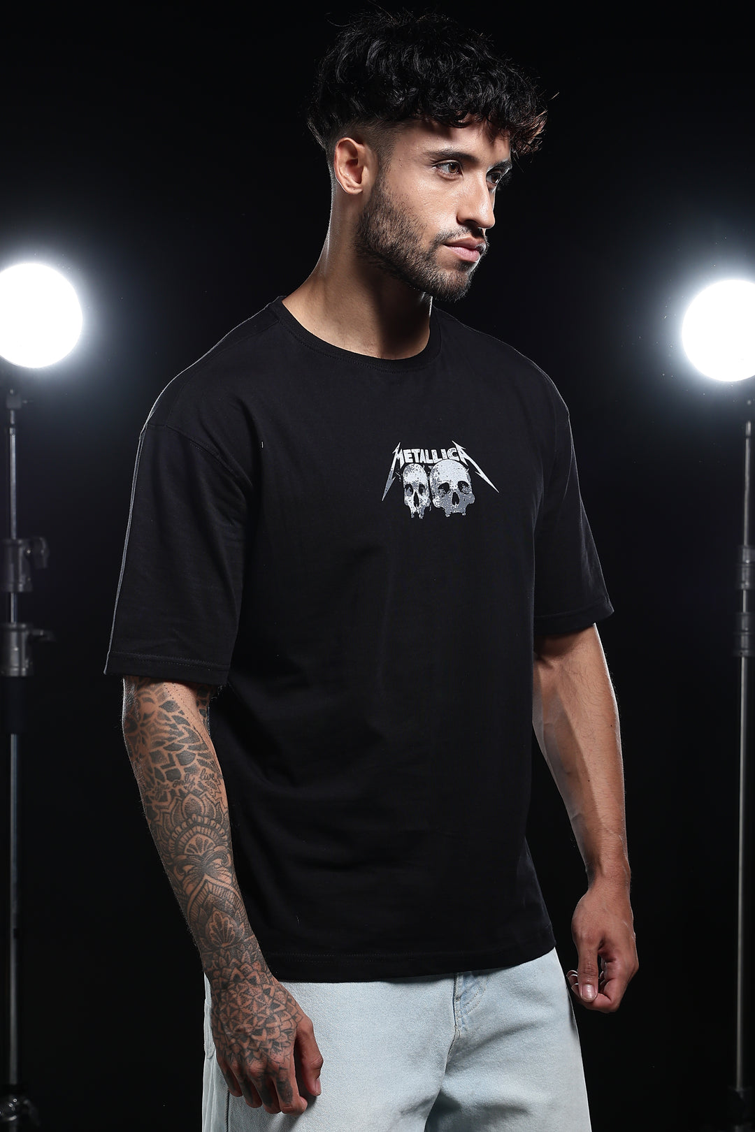 Skull : Black Oversized T-shirt
