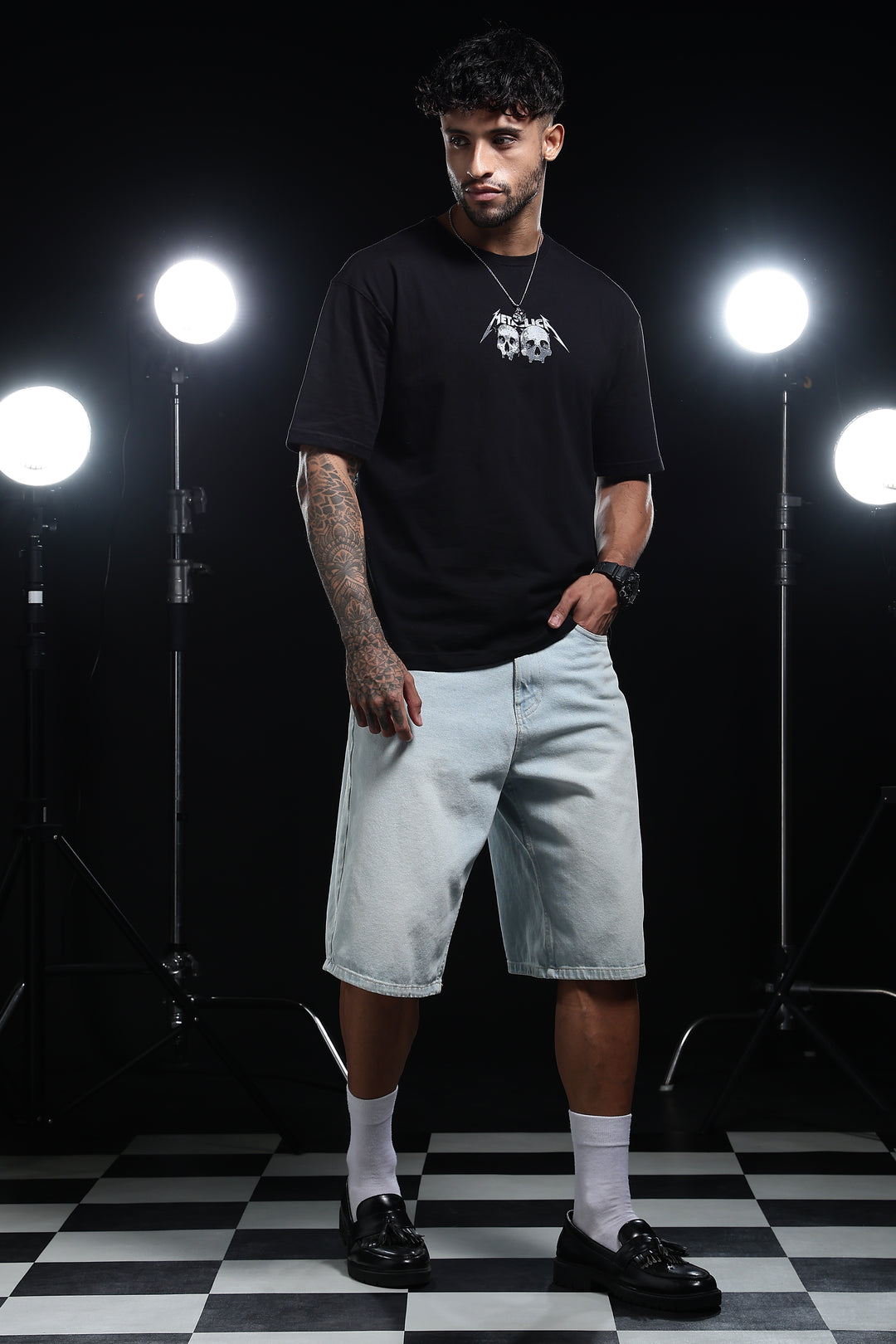 Skull : Black Oversized T-shirt