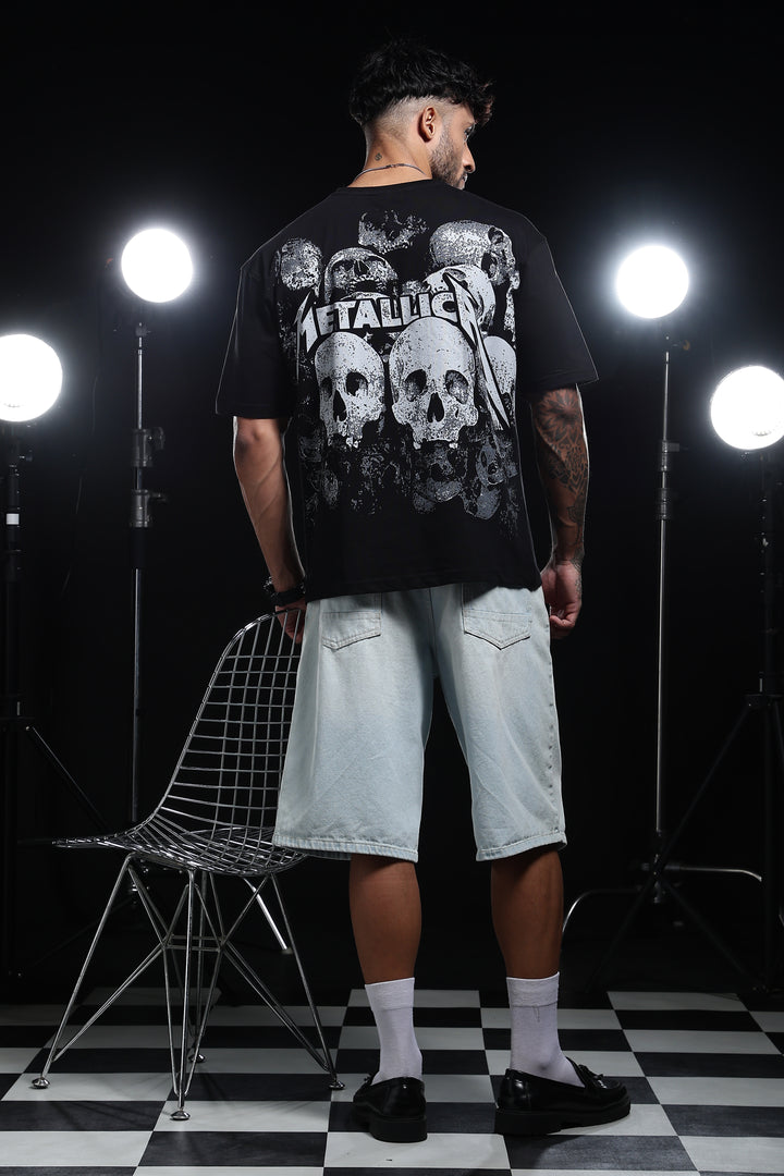 Skull : Black Oversized T-shirt