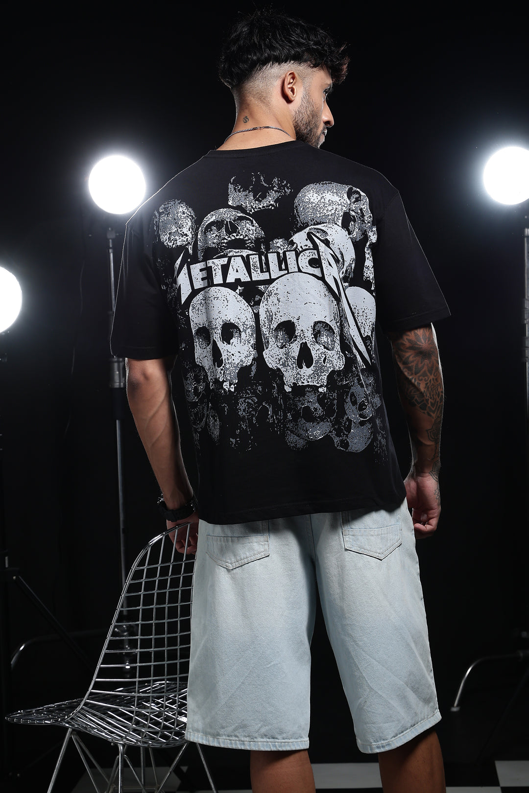 Skull : Black Oversized T-shirt