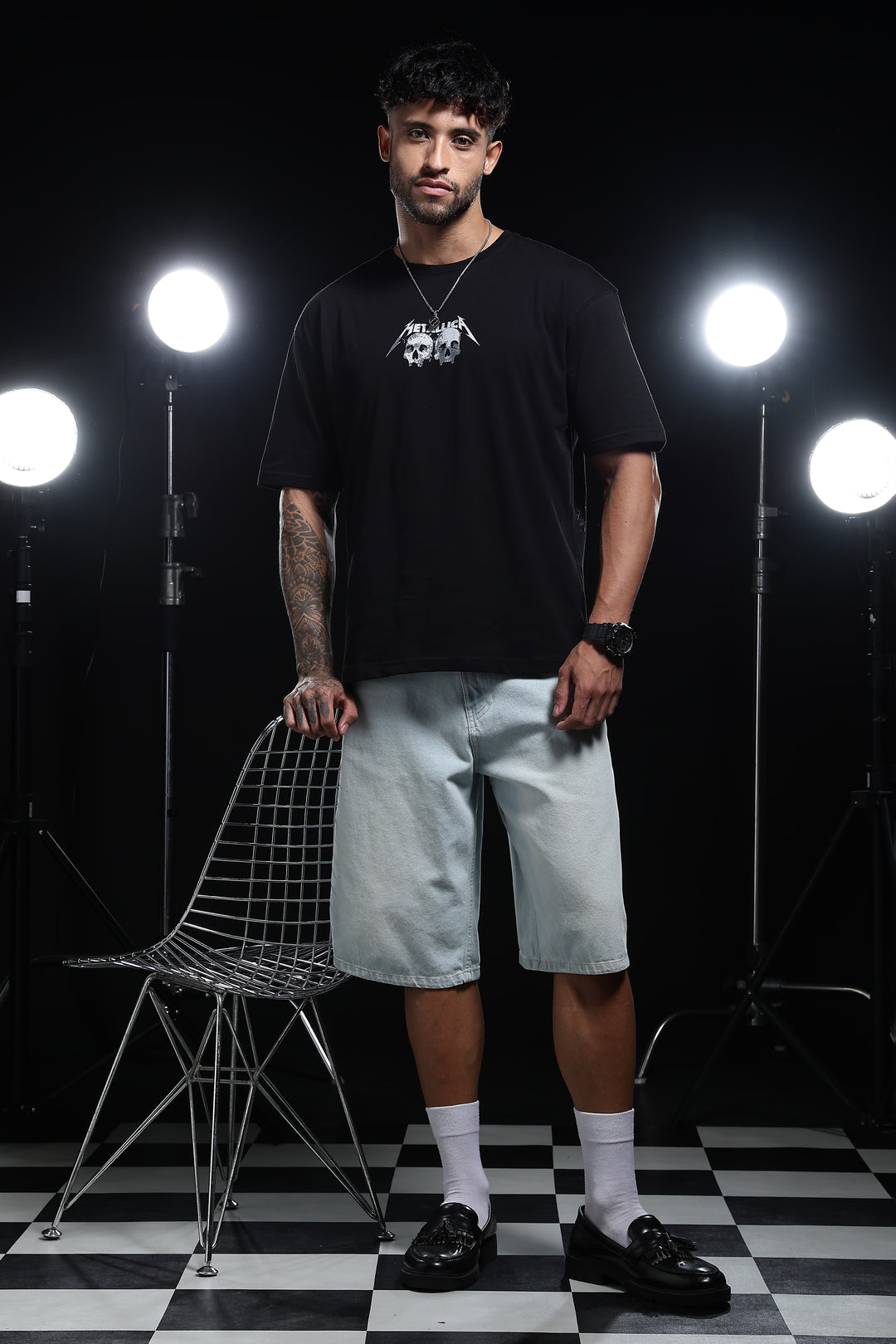 Skull : Black Oversized T-shirt