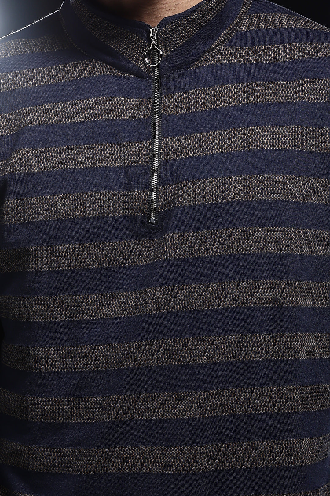 Navy Jaquard Sweatshirt