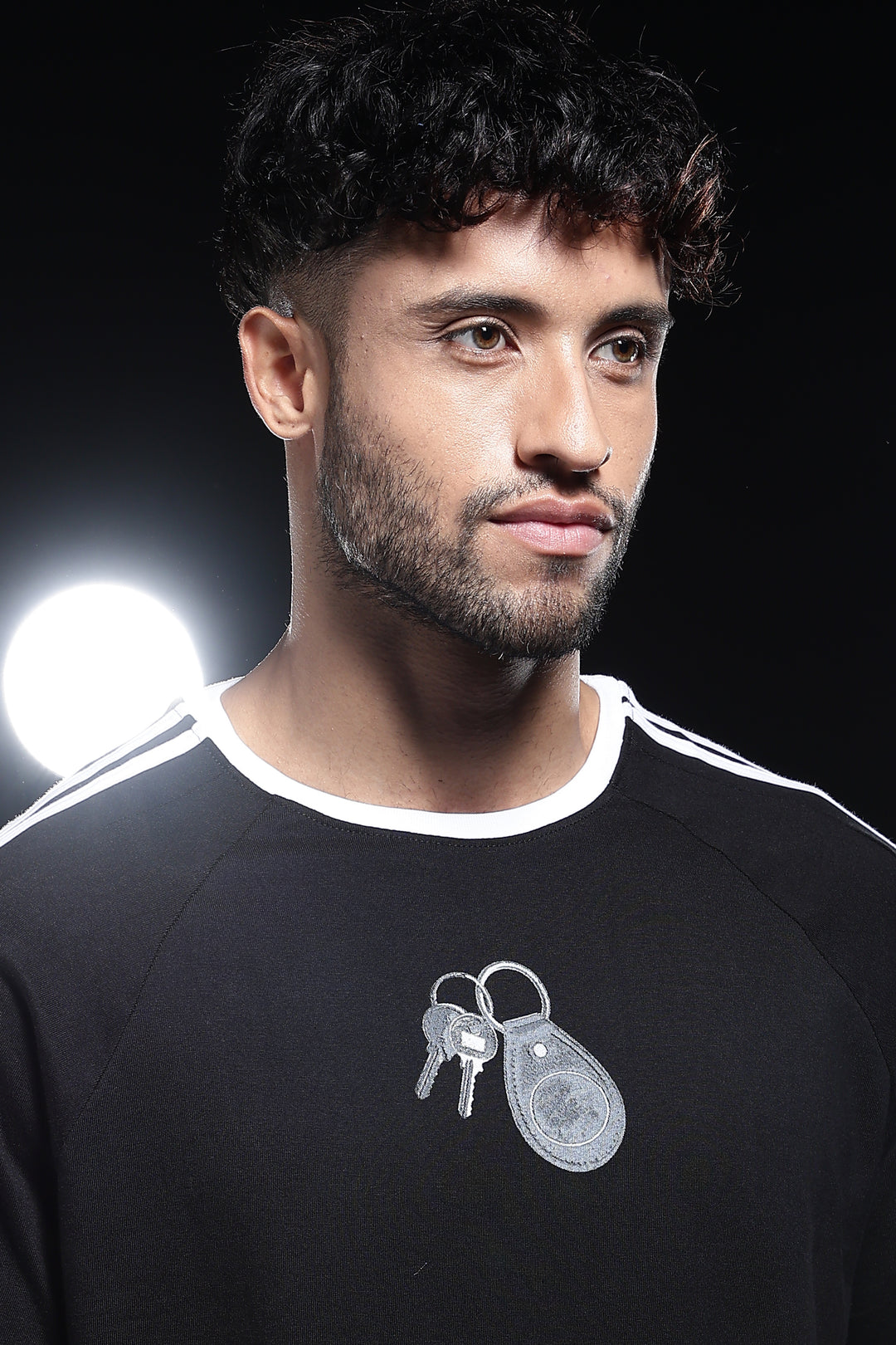 Grey Keychain: Black Oversized T-shirt