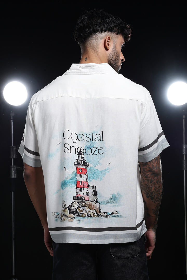 Coastal Snooze: Oversized Boxy Fit Shirt