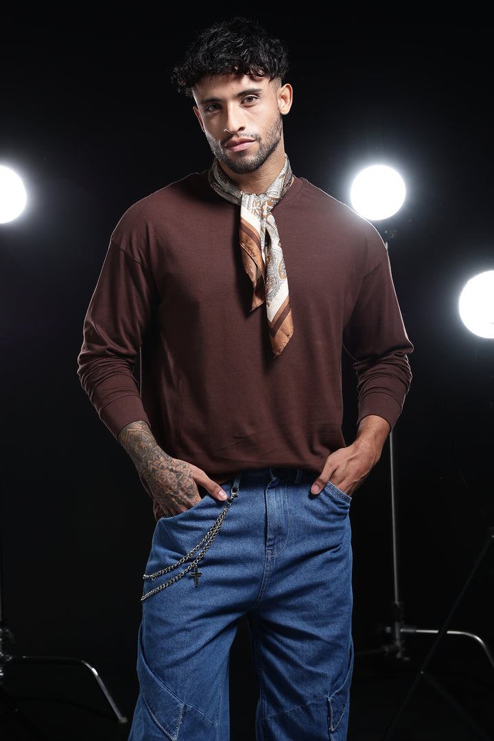 Solids: Brown Oversized T-shirt