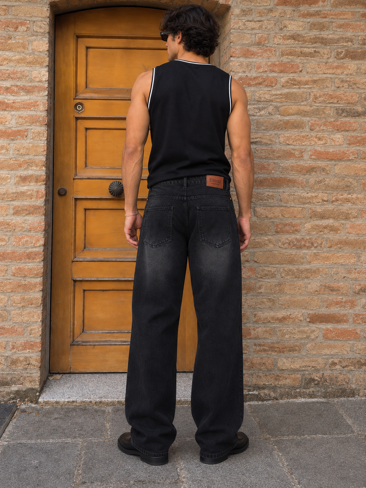 Jade Black Baggy Denim Jeans