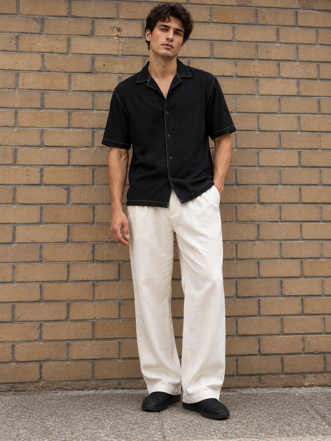 Contrast Stitch Cuban Shirt