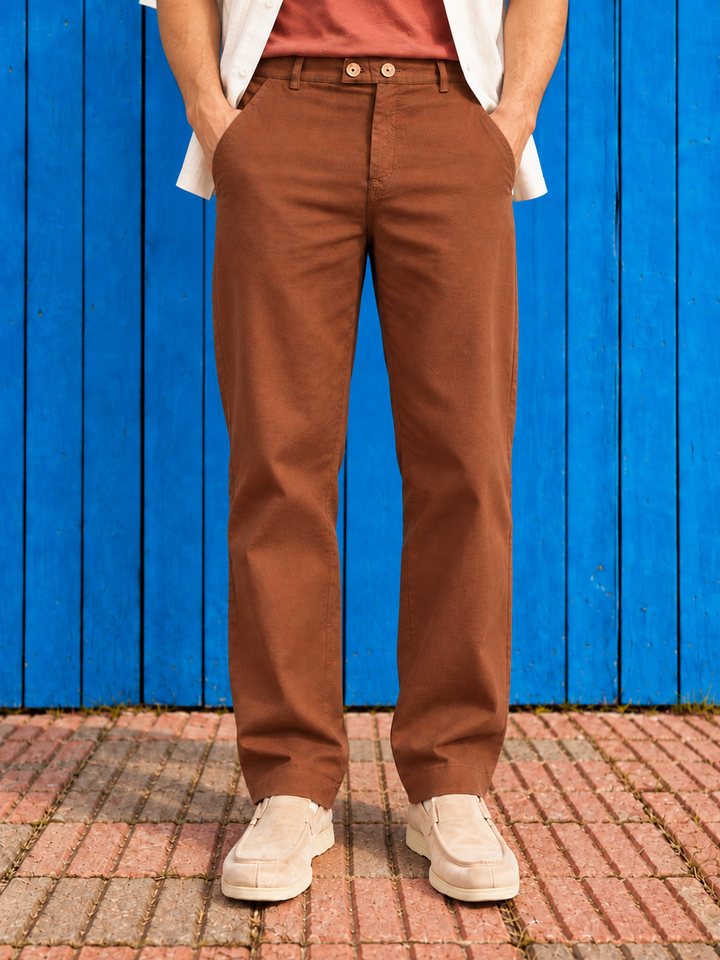 Casual Fit: Chocolate Brown Linen Pants