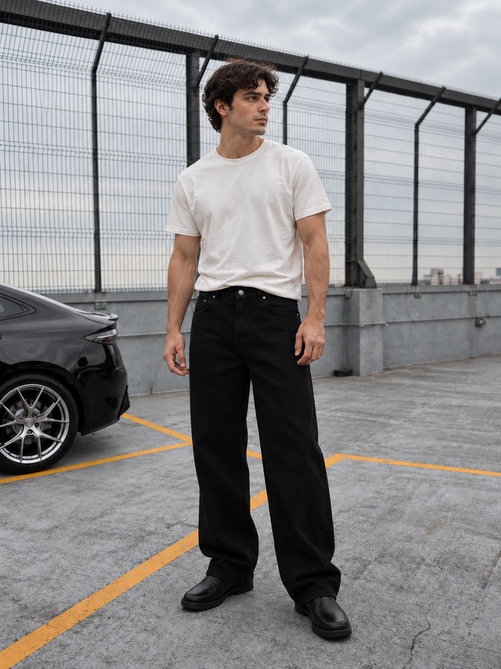 Pitch Black : Baggy Denim Jeans
