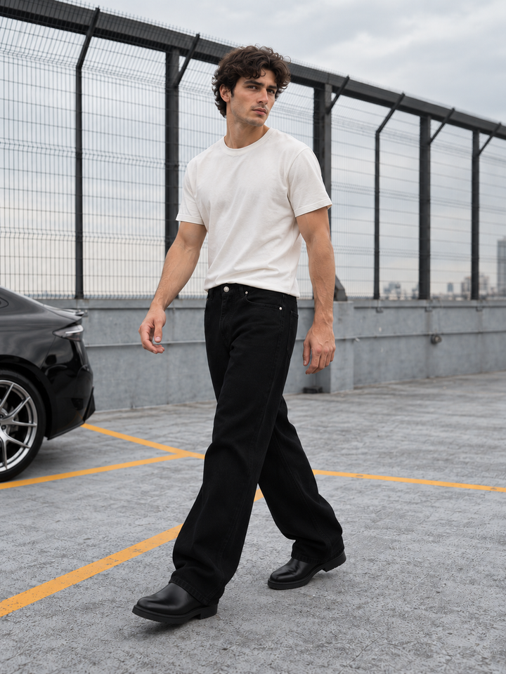 Pitch Black : Baggy Denim Jeans