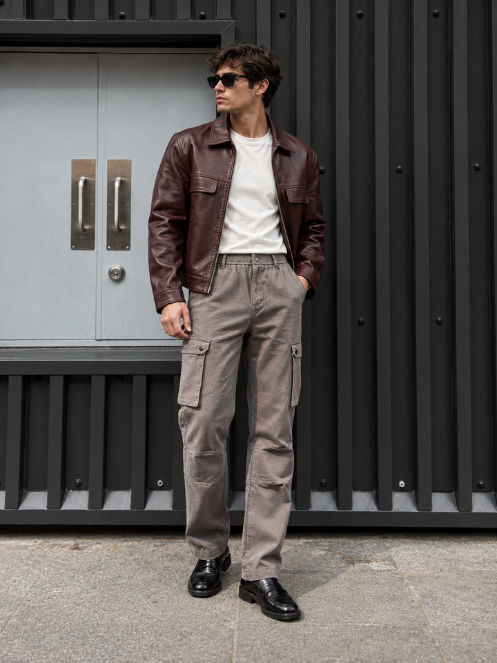 Combat : Dark Grey Regular Fit Cargo Pants