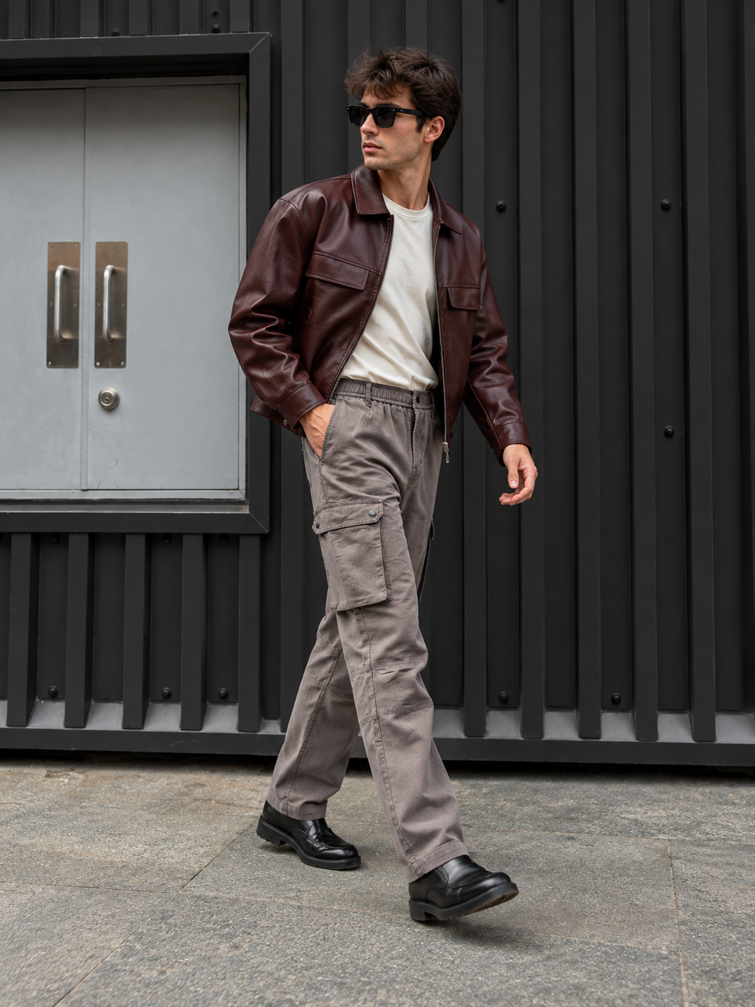 Combat : Dark Grey Regular Fit Cargo Pants