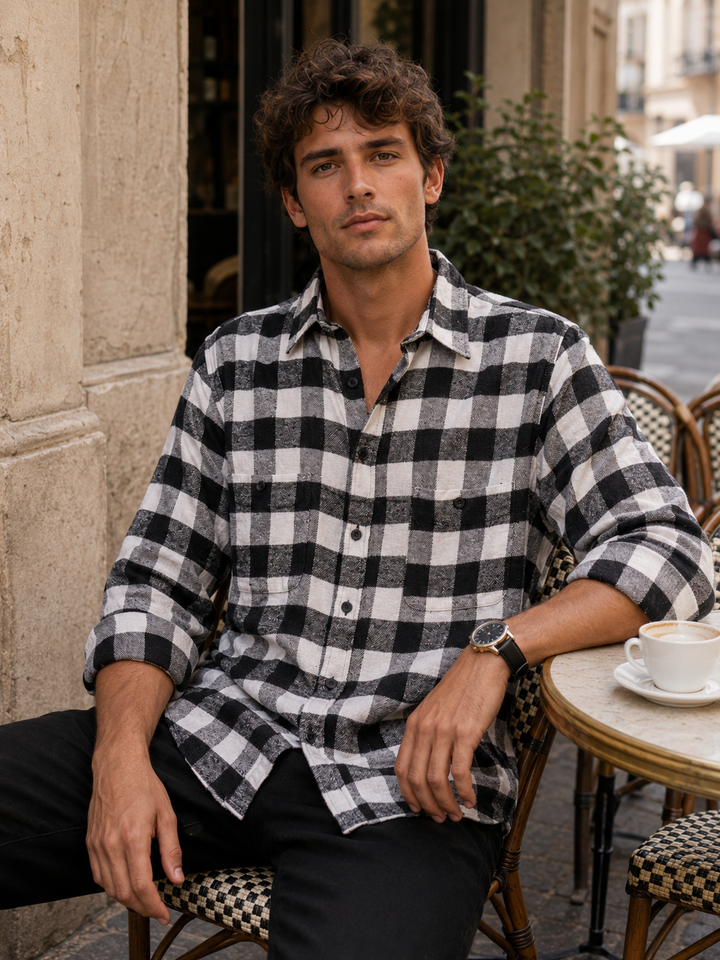 Flannel: Black & White Shirt