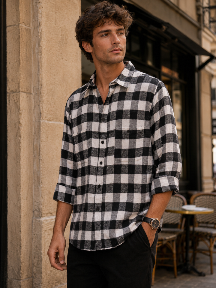Flannel: Black & White Shirt