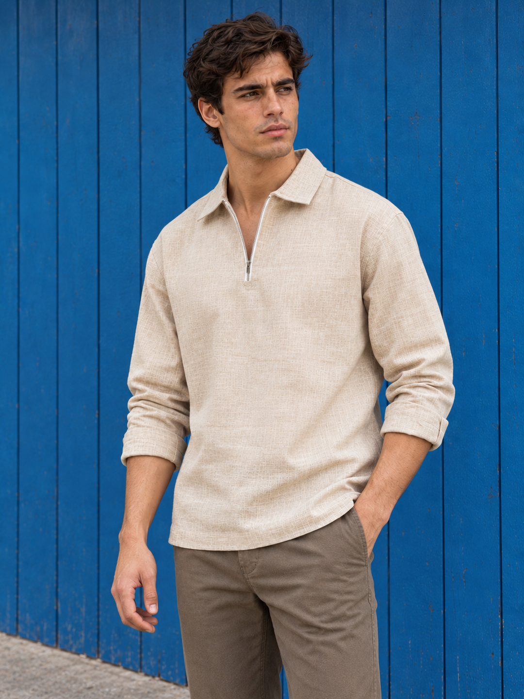 Long Sleeve : Beige Shirt