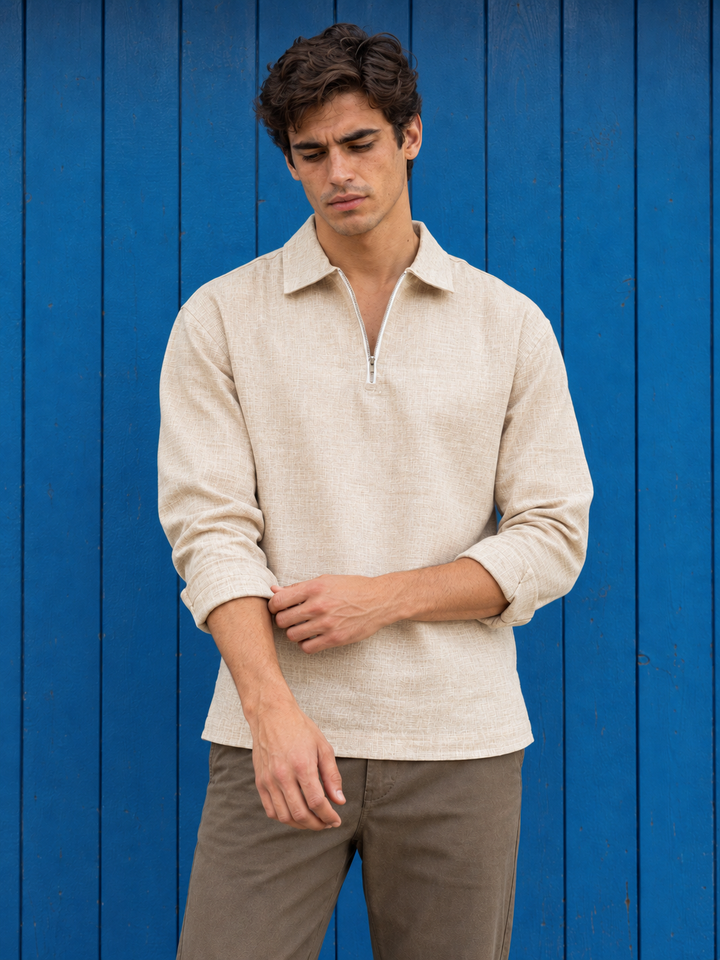 Long Sleeve : Beige Shirt