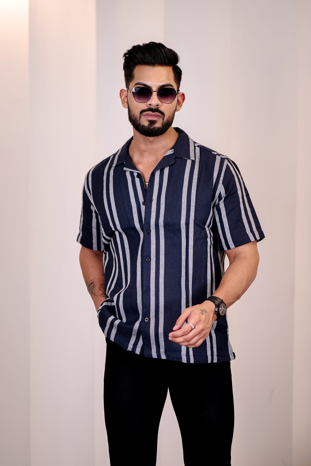 Jute: Navy Cuban Shirt