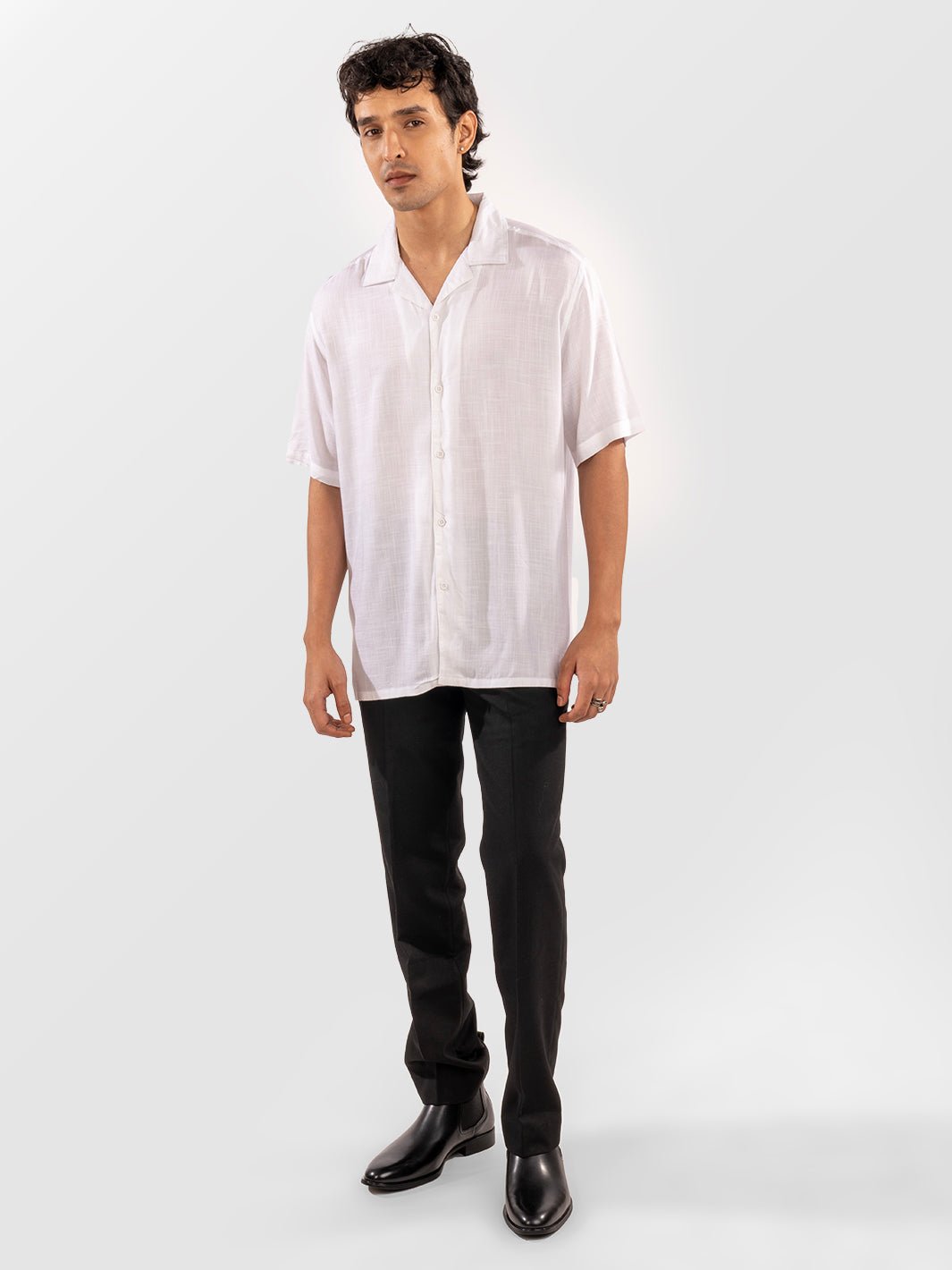 Solids: White Cuban Shirt 2