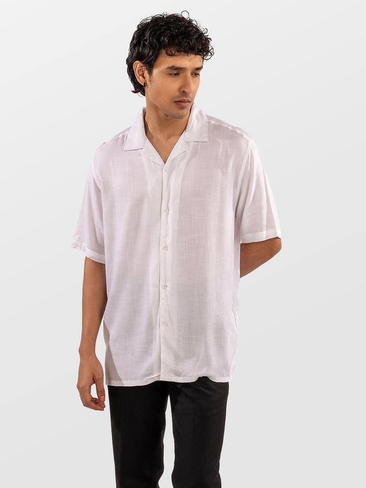 Solids: White Cuban Shirt 4