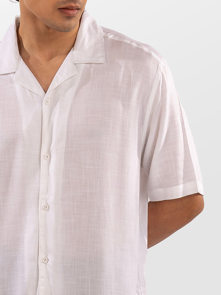 Solids: White Cuban Shirt 3