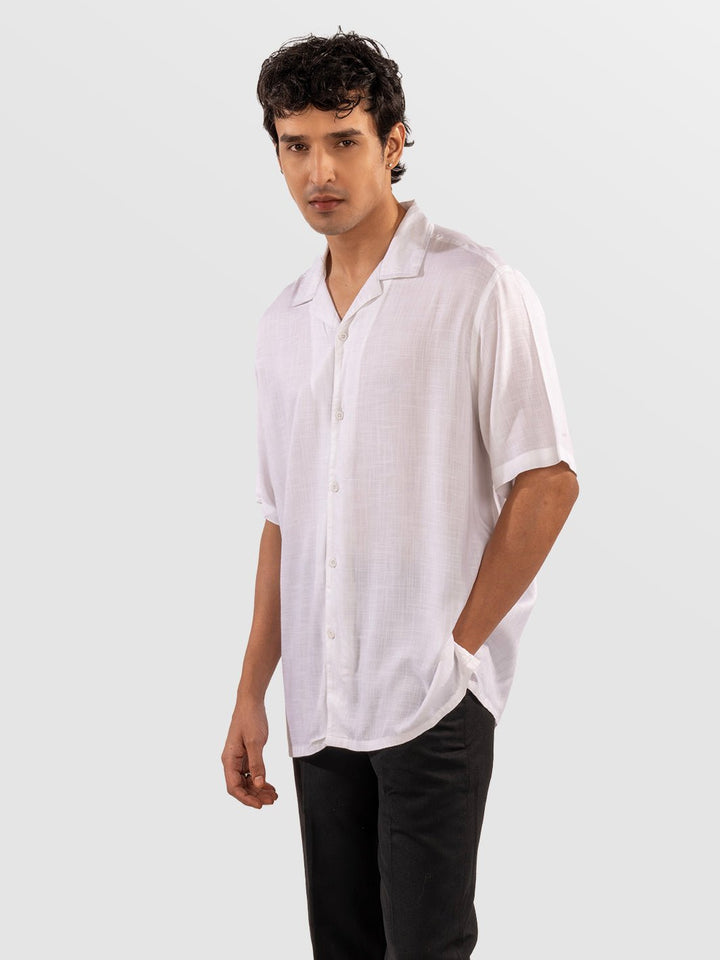 Solids: White Cuban Shirt  1