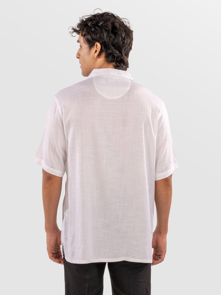 Solids: White Cuban Shirt 5