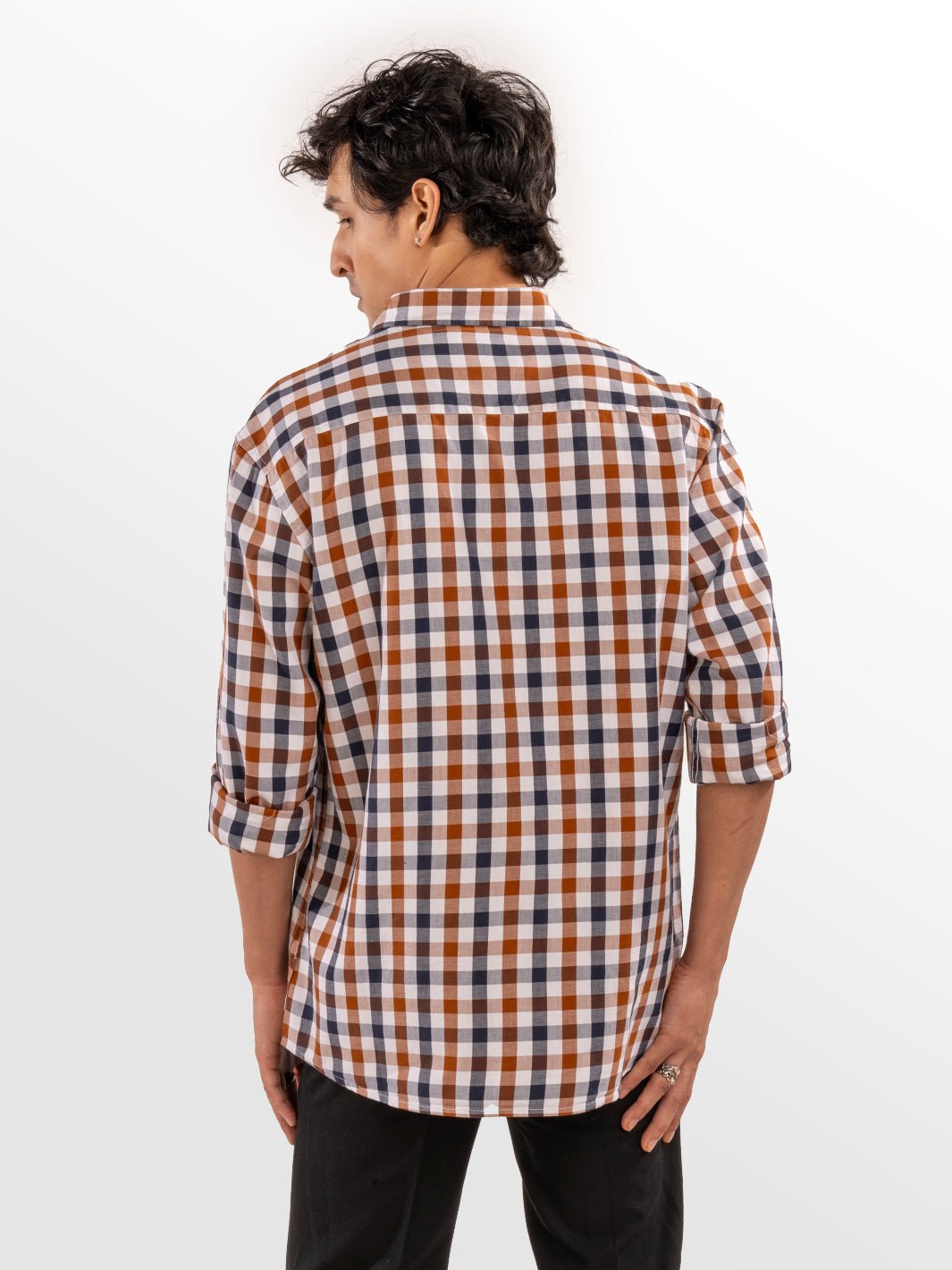 Twill: Brown & White Checks 5