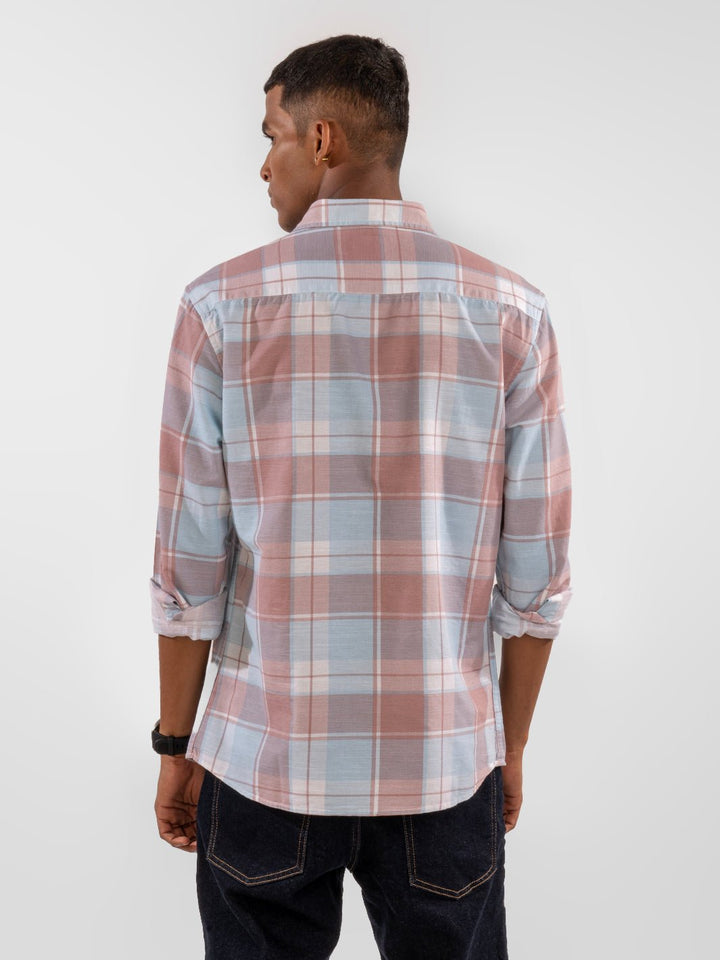 Cotton Linen: Purple Checks Shirt 5