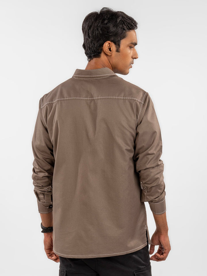 Contrast Stitch Overshirt Copper 4