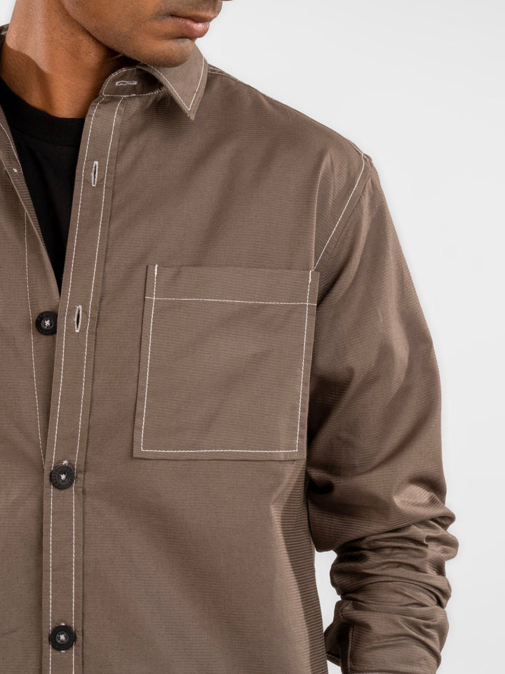 Contrast Stitch Overshirt Copper 5