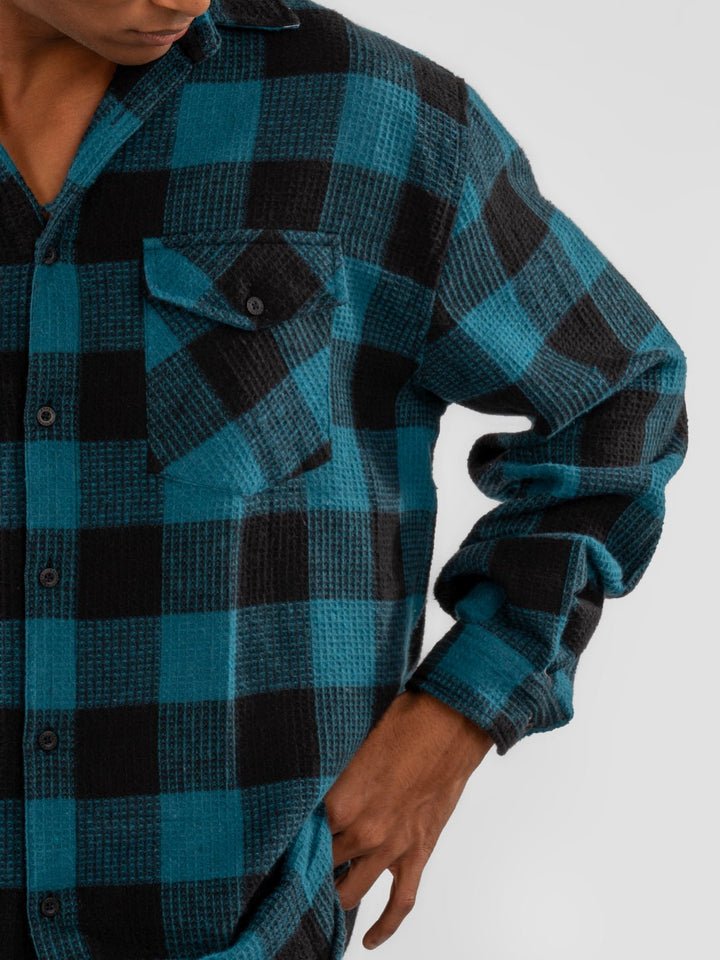 Blue Checks Oversized Shirt front zoom