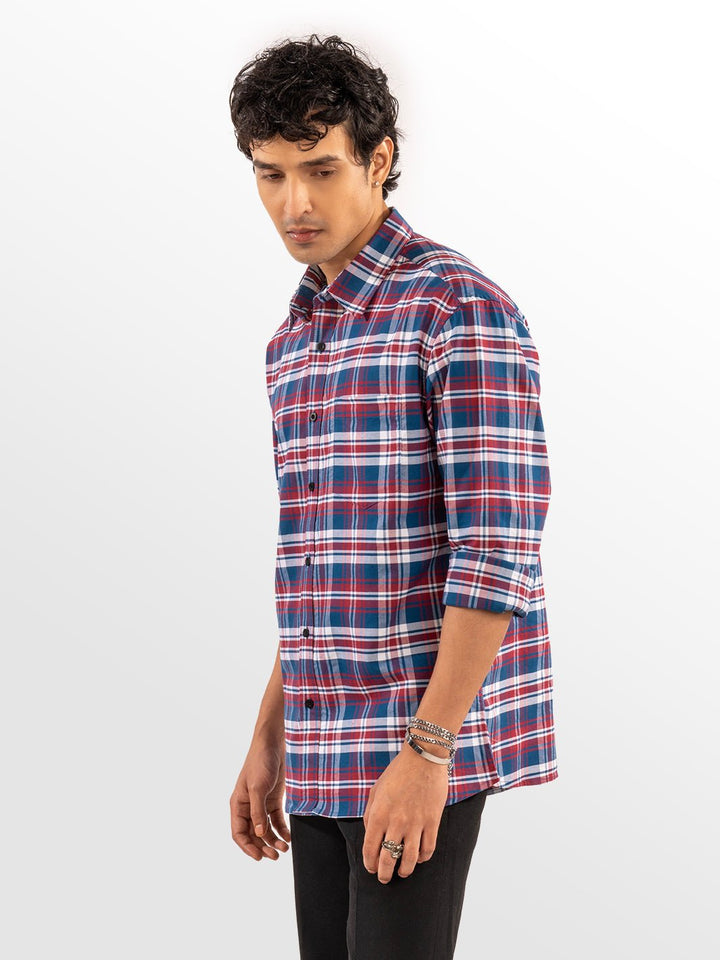 Twill: Red & Blue Checks 4