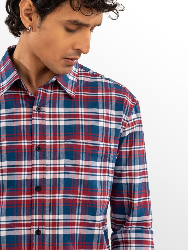 Twill: Red & Blue Checks 6