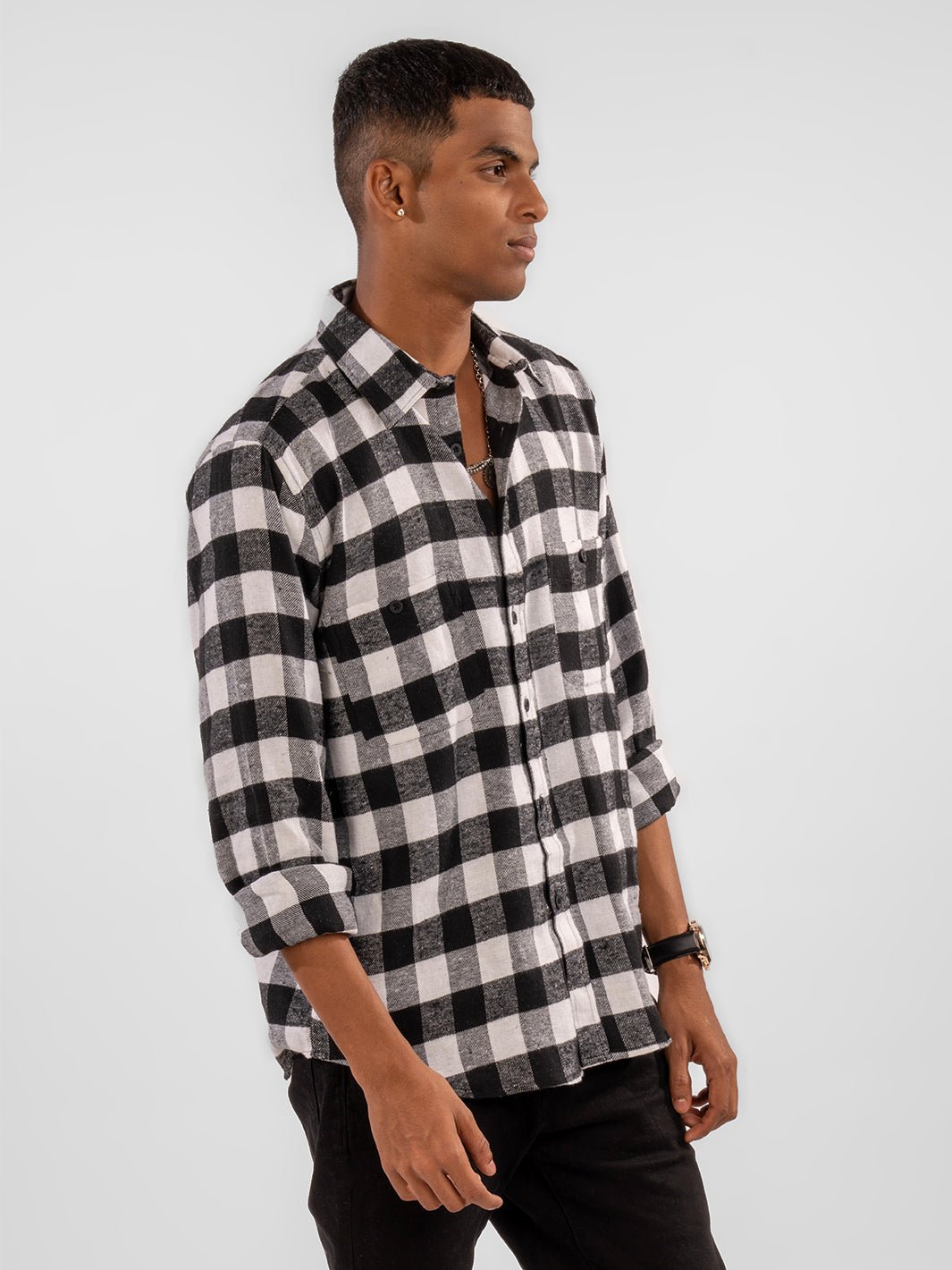 Flannel: Black & White Shirt 3