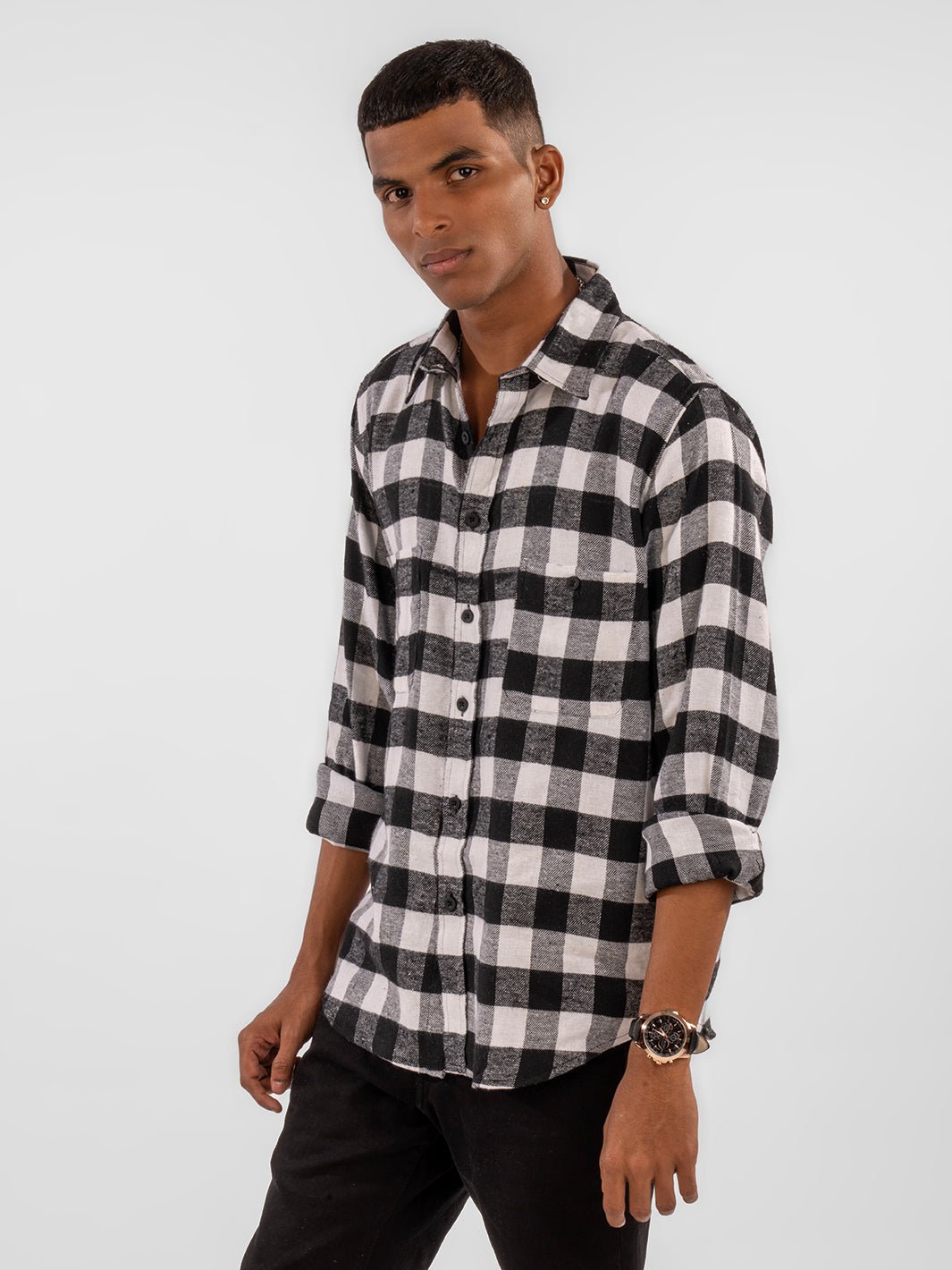 Flannel: Black & White Shirt 4