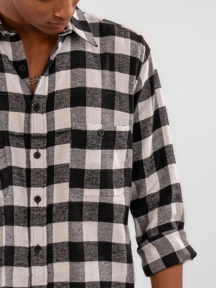 Flannel: Black & White Shirt 3