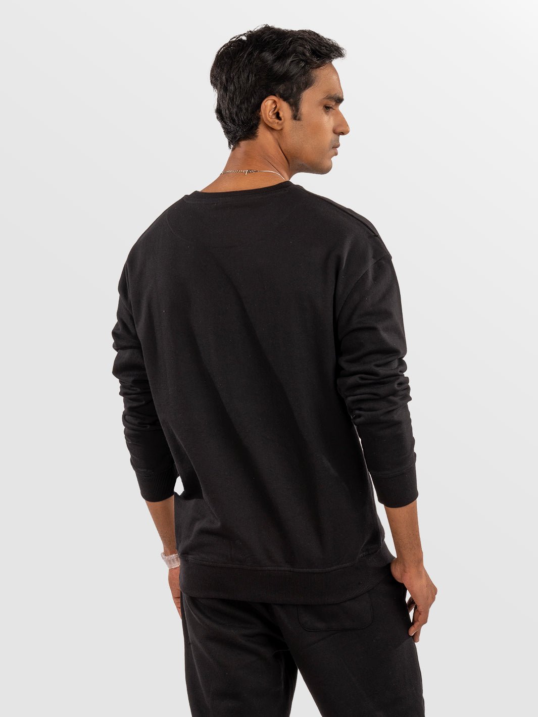 Solids: Black Sweatshirt front view 5