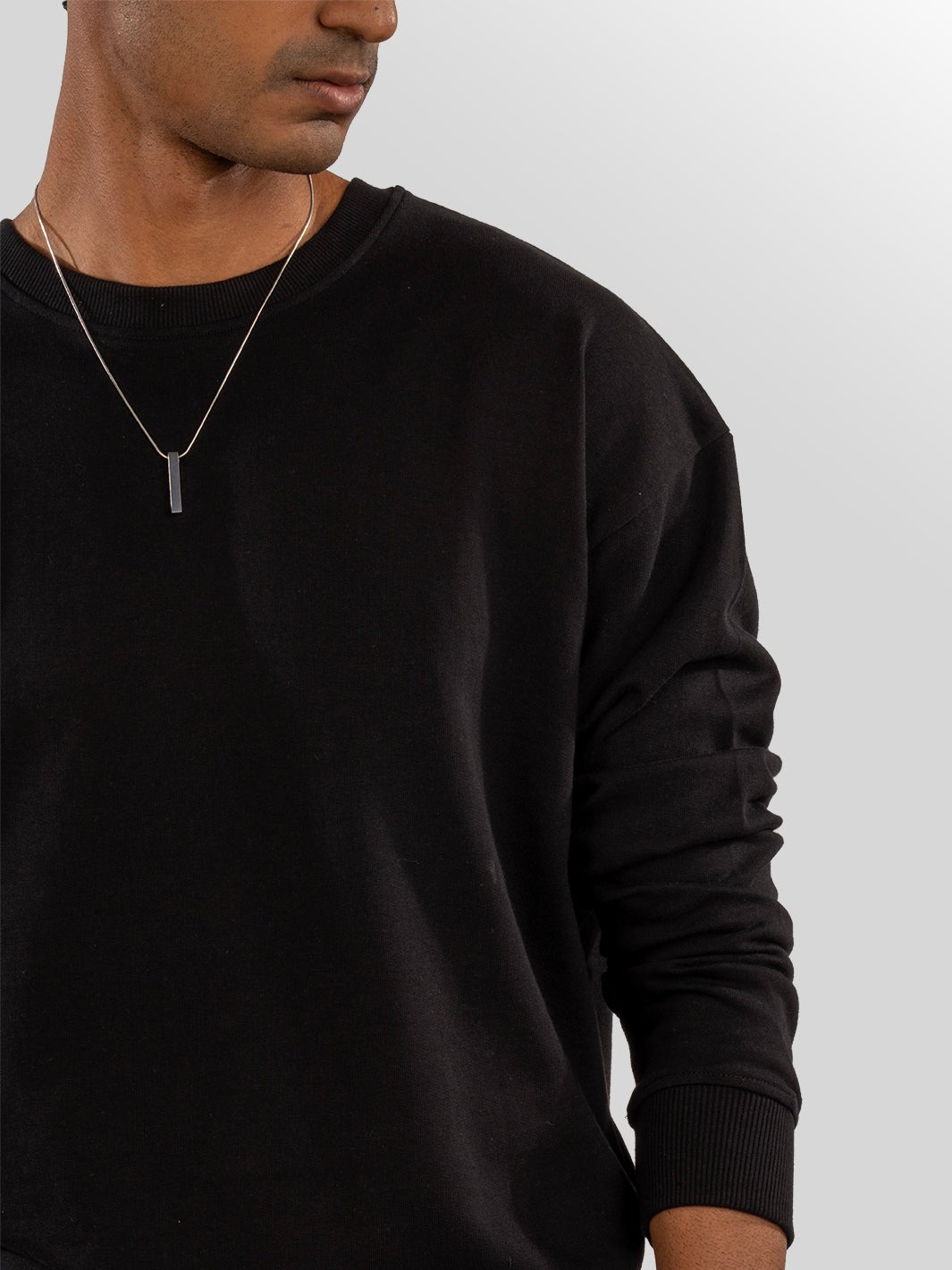 Solids: Black Sweatshirt front view 5