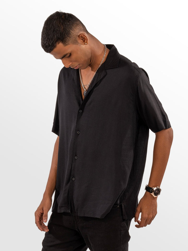 Solids: Black Cuban Shirt 4