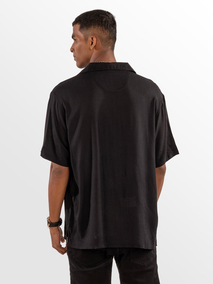 Solids: Black Cuban Shirt 5