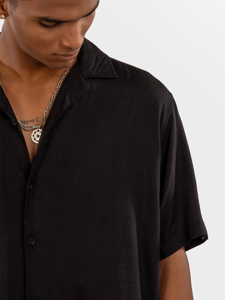 Solids: Black Cuban Shirt 6