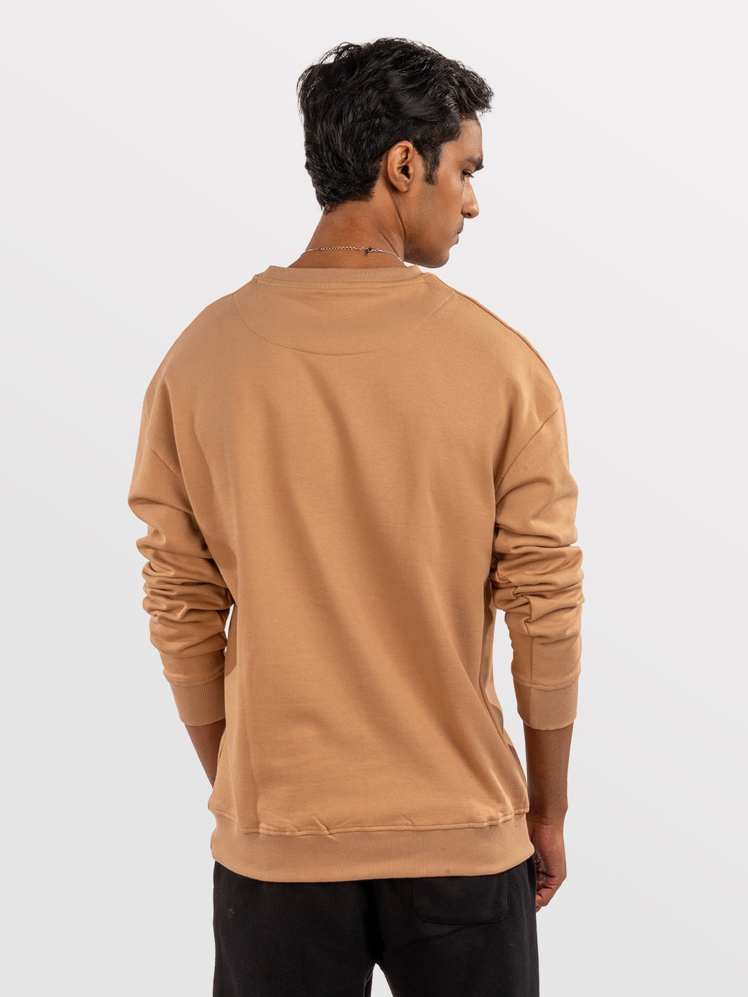 Solids: Beige Sweatshirt front view 5