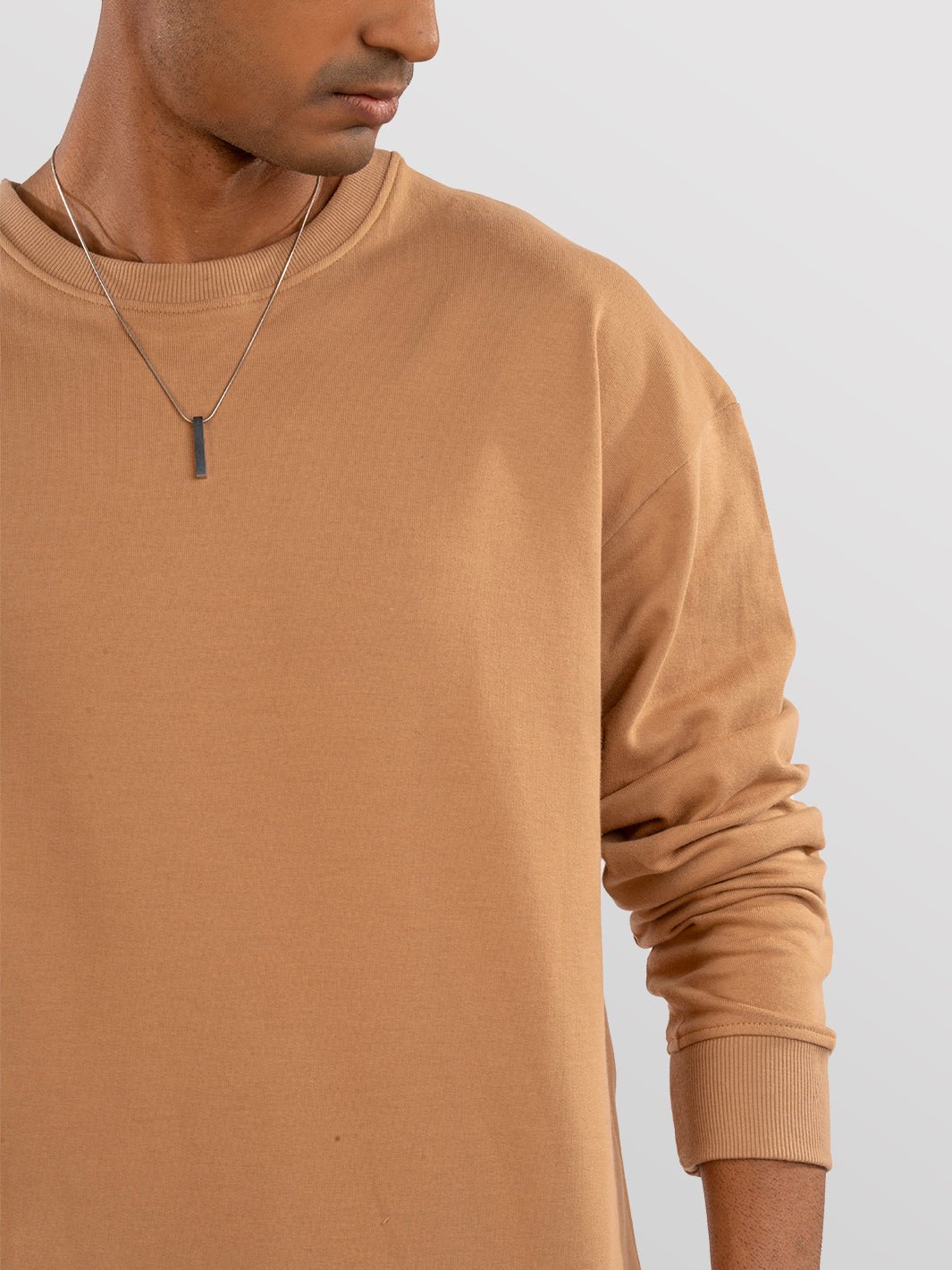 Solids: Beige Sweatshirt front view 6