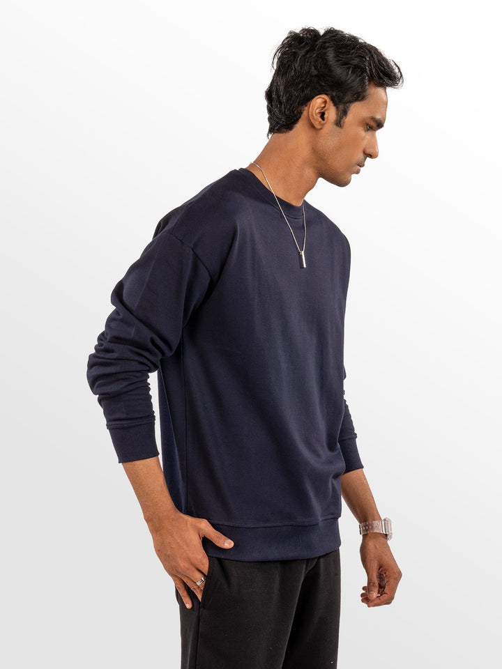 Solids: Navy Sweatshirt front view 4